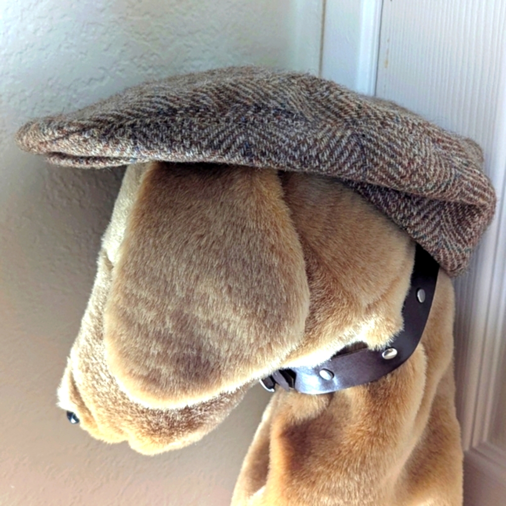 Vintage Pendleton 100% Virgin Wool Newsboy Cap Size Large Front Snap Tan Color